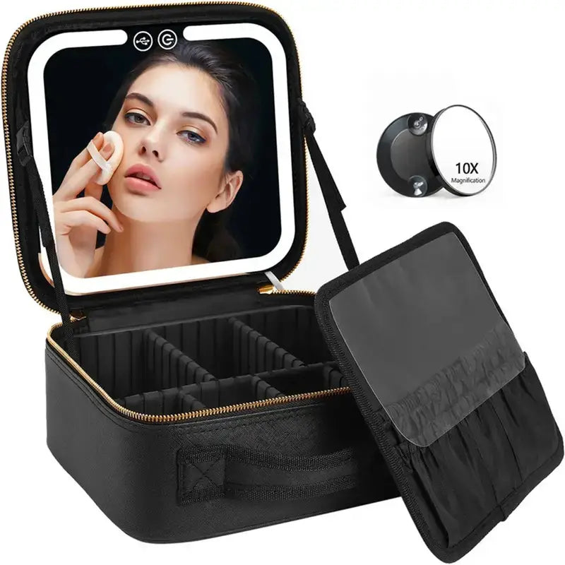 ORGANIZADOR CON ESPEJO LED PARA MAQUILLAJE MAKEUP