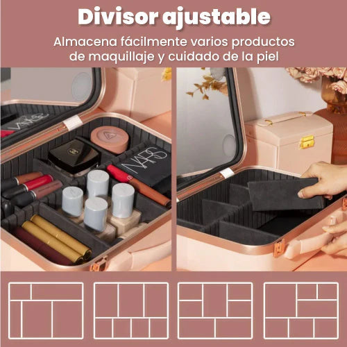 ORGANIZADOR CON ESPEJO LED PARA MAQUILLAJE MAKEUP