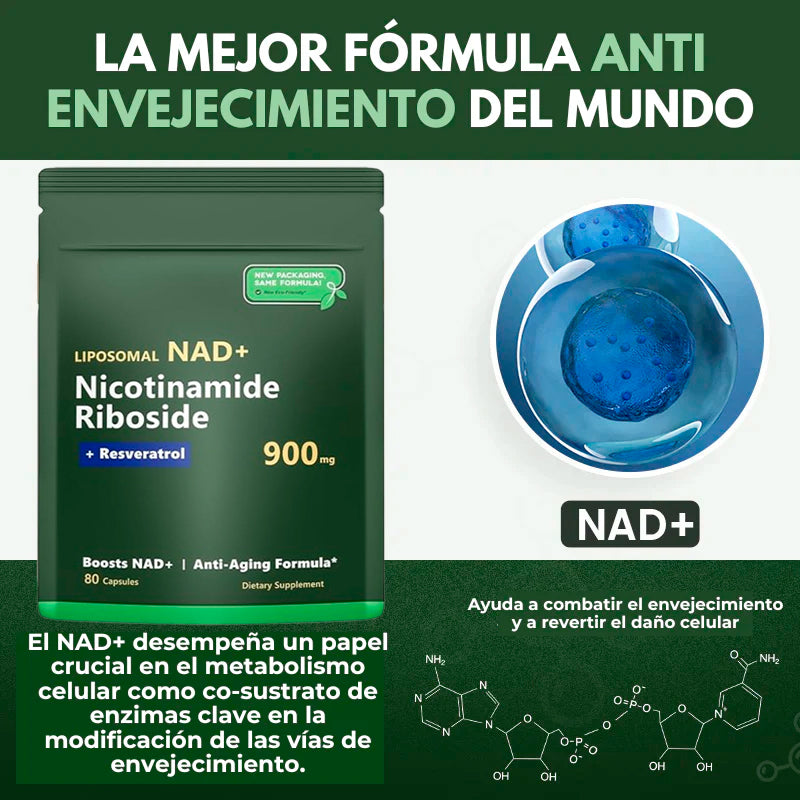 NICOTINAMIDE RIBOSIDE® NAD+ de Alta Pureza Anti-Envejecimiento