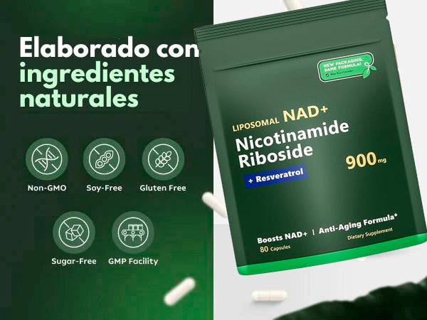 NICOTINAMIDE RIBOSIDE® NAD+ de Alta Pureza Anti-Envejecimiento