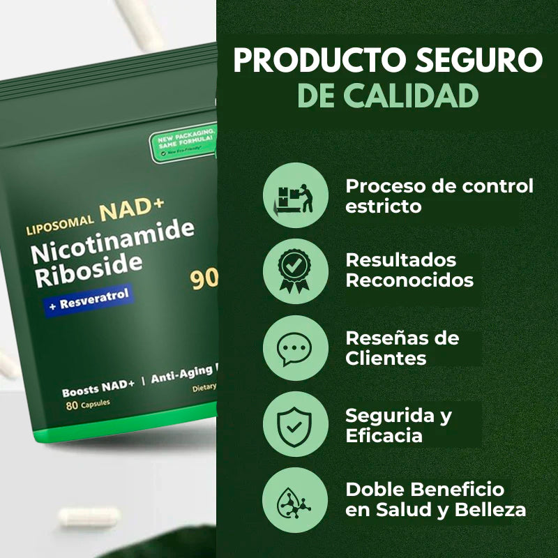 NICOTINAMIDE RIBOSIDE® NAD+ de Alta Pureza Anti-Envejecimiento
