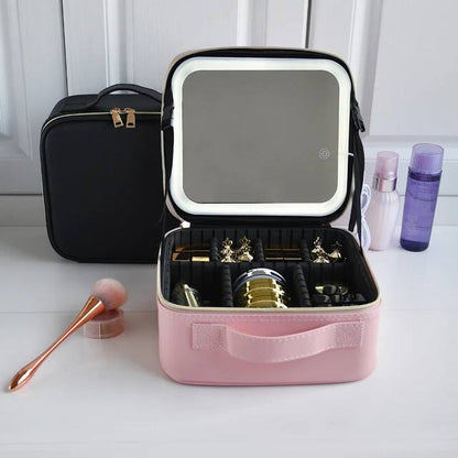 ORGANIZADOR CON ESPEJO LED PARA MAQUILLAJE MAKEUP